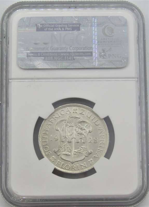 1928 Union of South Africa Florin NGC Graded AU55