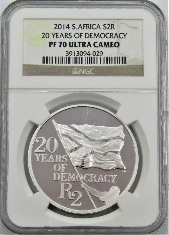 2014 20 Years of Democracy Silver R2 NGC Graded PF70 Ultra Cameo-FINEST KNOWN