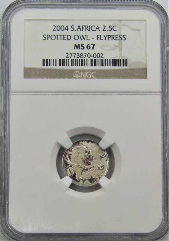 2004 Silver 2.5 Cents SPOTTED OWL -FLYPRESS  NGC Graded MS67