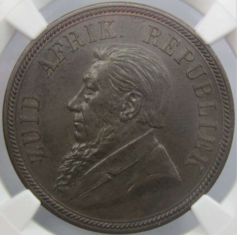 1892  ZAR Penny NGC Graded MS62BN