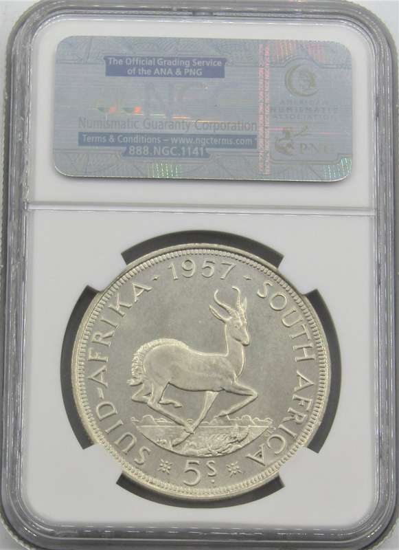1957 Union of South Africa 5 Shillings NGC Graded PROOF 67