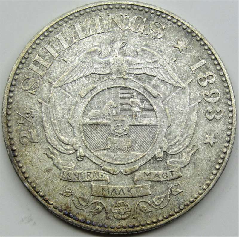 1893 ZAR Shilling 2 1/2  Shillings
