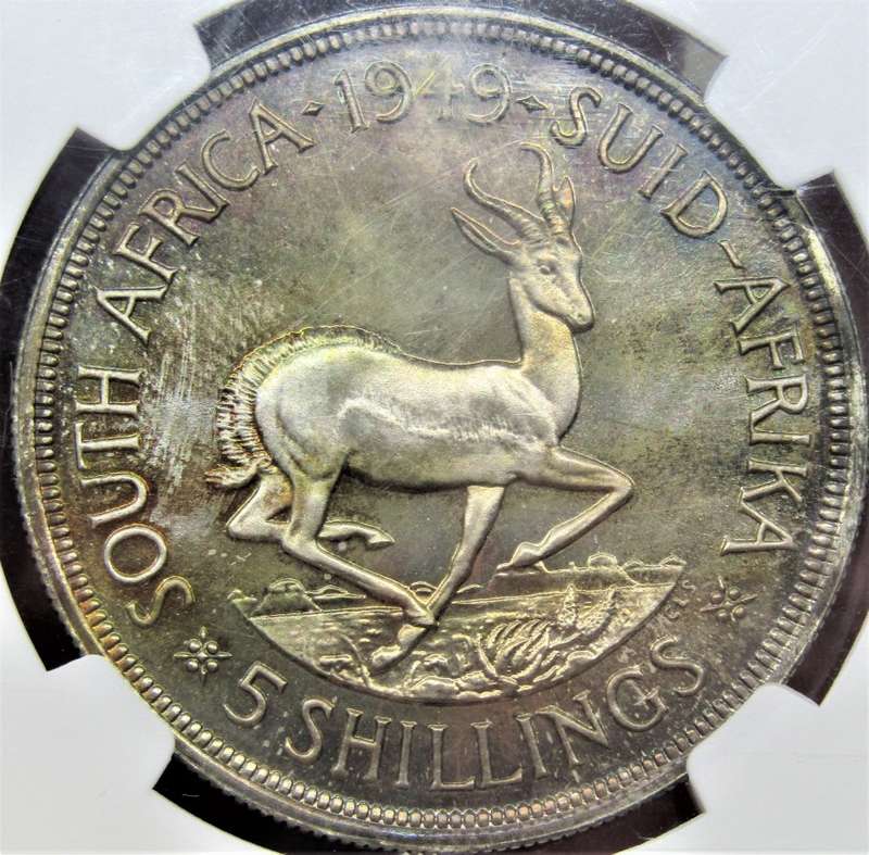 1949 Union of South Africa 5 Shillings NGC Graded PF67-SPECTACULAR FINEST KNOWN