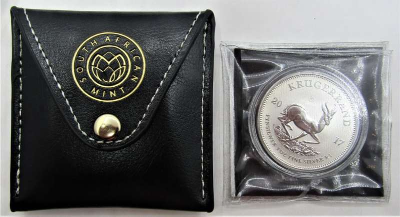 2017 Silver 1 Ounce Krugerrand 50th Anniversary  Premium Uncirculated with COA and Leather Pouch