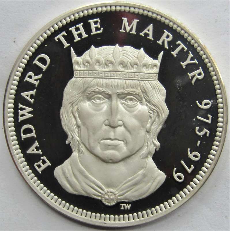 3x Beautiful Proof Cameo 999 Silver medallions "Edward the Martyr 975-979" 60g fine silver!!