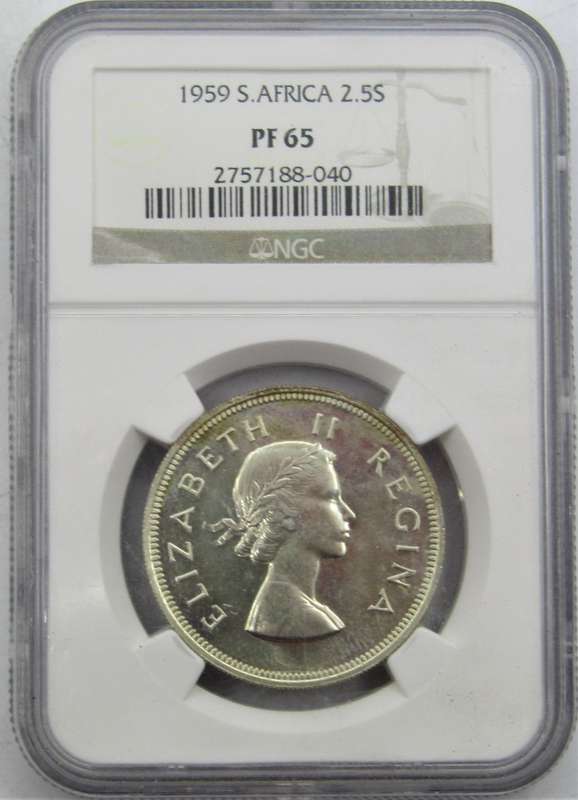 1959 Union of South Africa 2 Shillings NGC Graded Proof 65