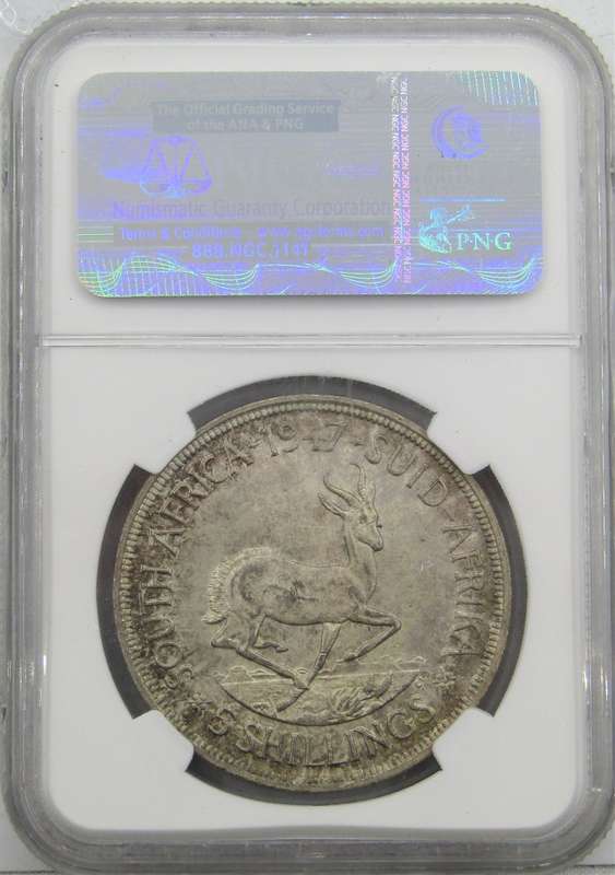 1947 Union of South Africa 5 Shillings NGC Graded MS63