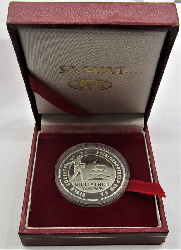 Bible Society Bibliathon 999 Silver medallion sealed  in original capsule and SAM box