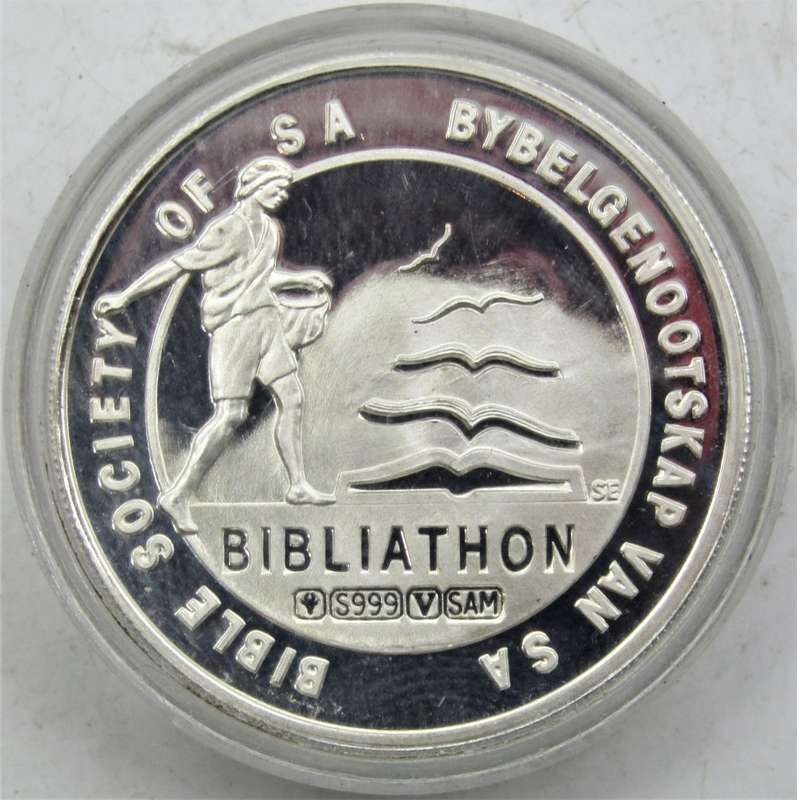 Bible Society Bibliathon 999 Silver medallion sealed  in original capsule and SAM box