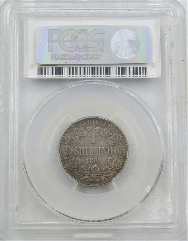 1893 ZAR Shilling PCGS Graded VF35