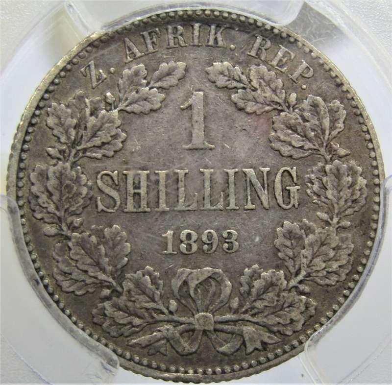 1893 ZAR Shilling PCGS Graded VF35