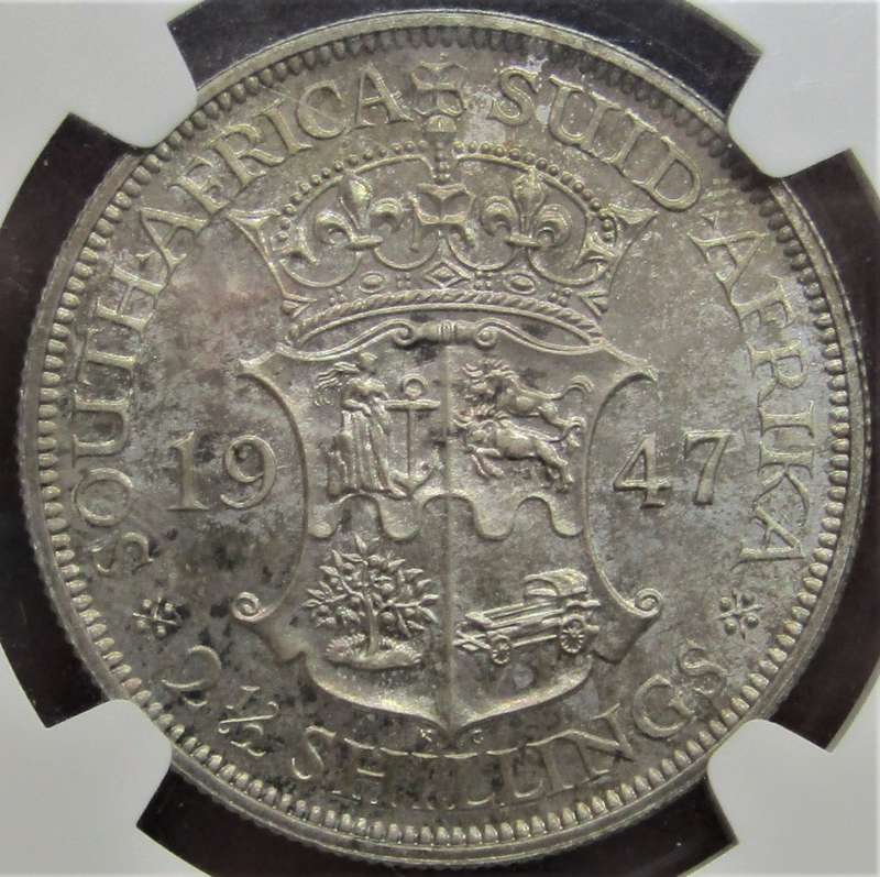 1947 Union of South Africa  2 1/2 Shillings  NGC Graded PF65