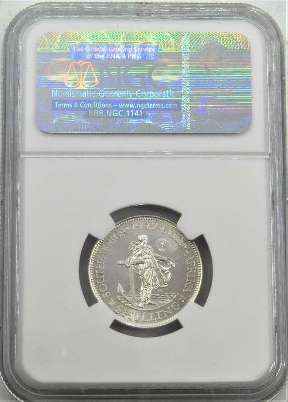 1947 Union of South Africa  Shilling  NGC Graded PF63