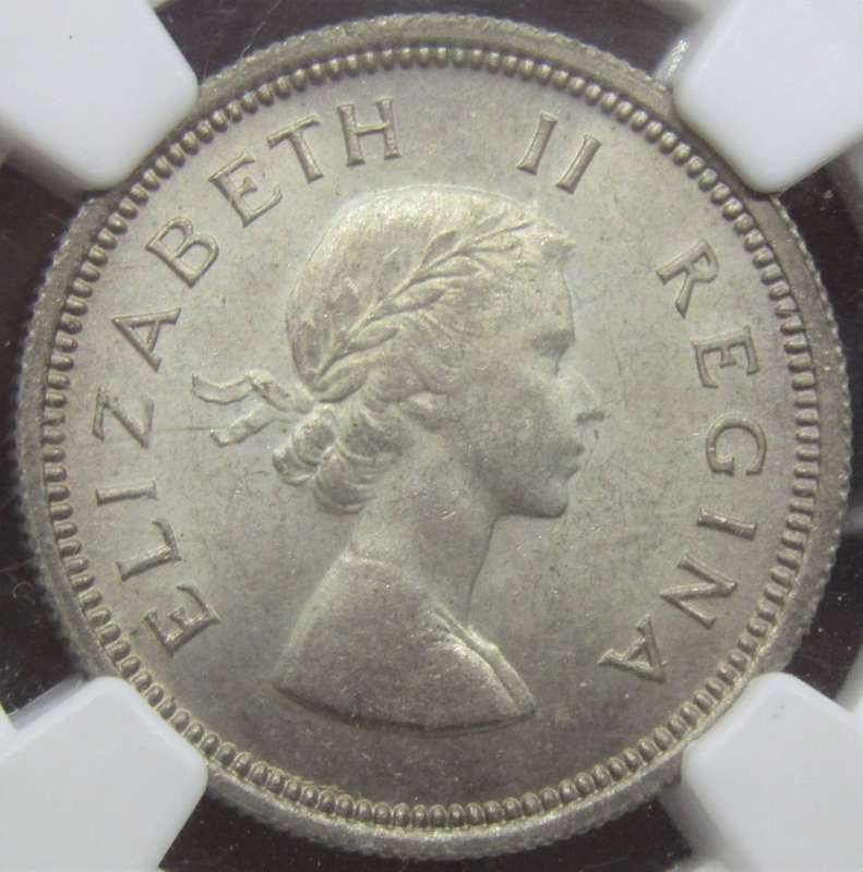 1959 Union of South Africa Shilling NGC Graded MS62