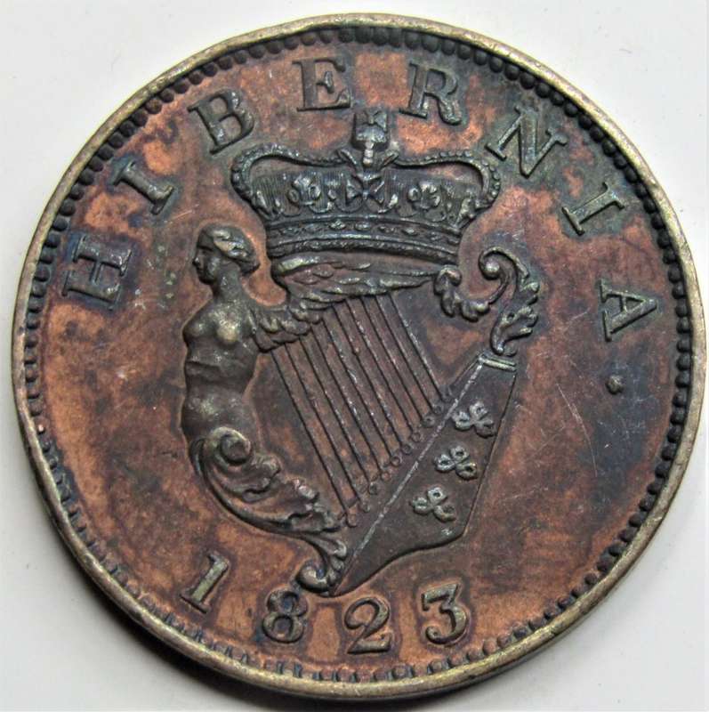1823 Ireland (Hibernia) Half Penny