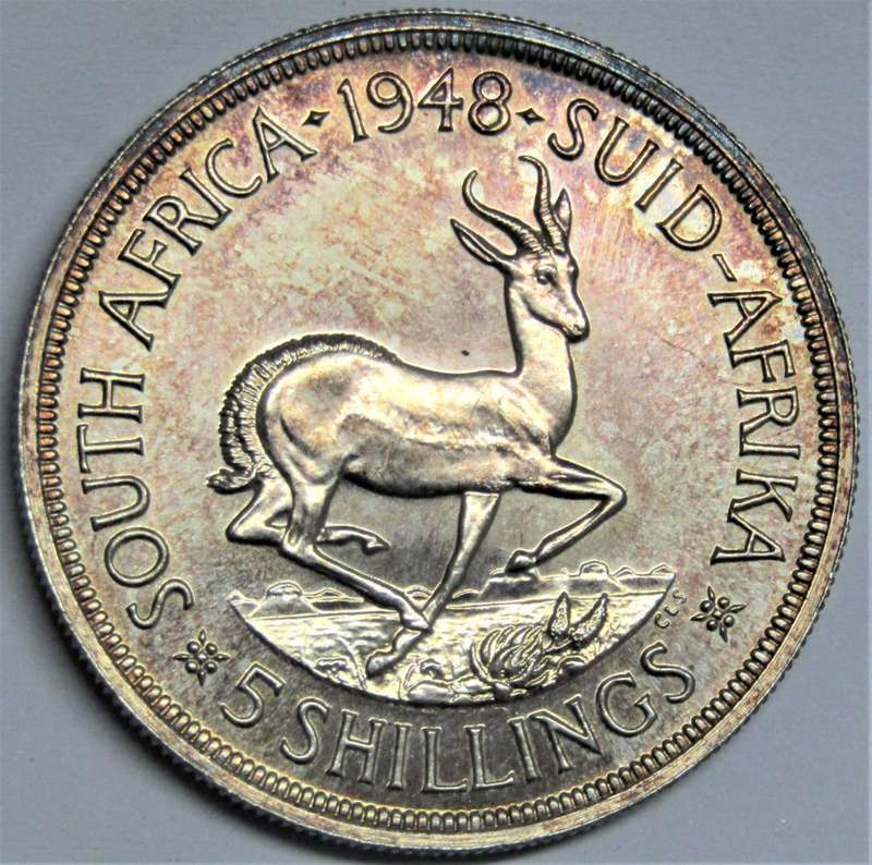 1948 Union of South Africa 5 Shillings GEM PROOF