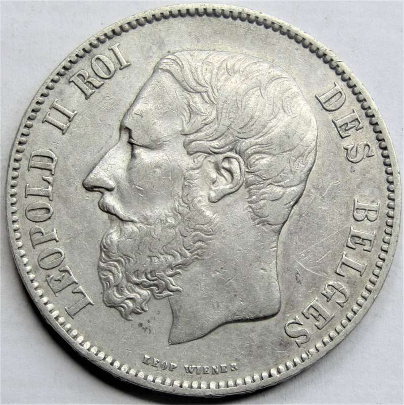 1870 Belgium 5 Francs