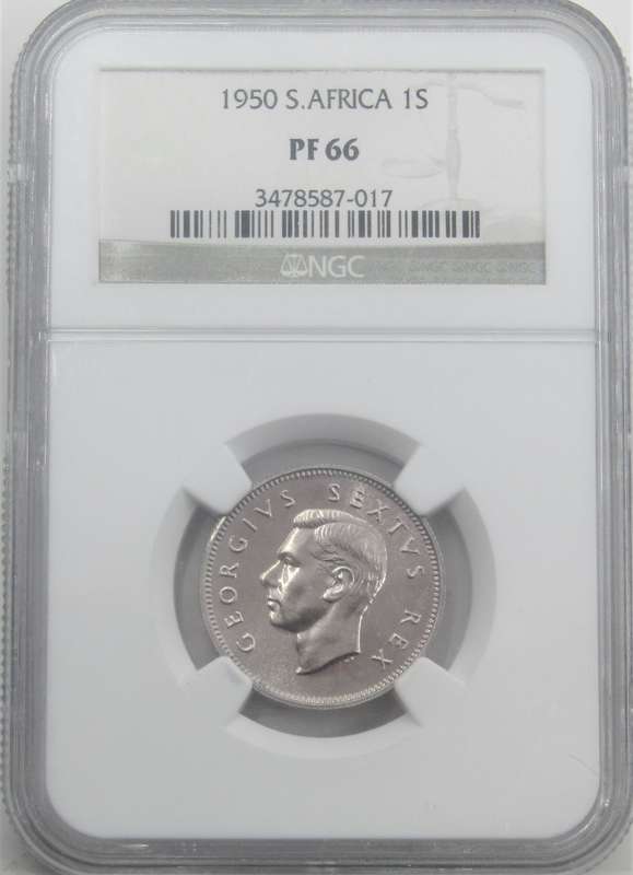 1950 Union of South Africa Shilling  NGC Graded PF66