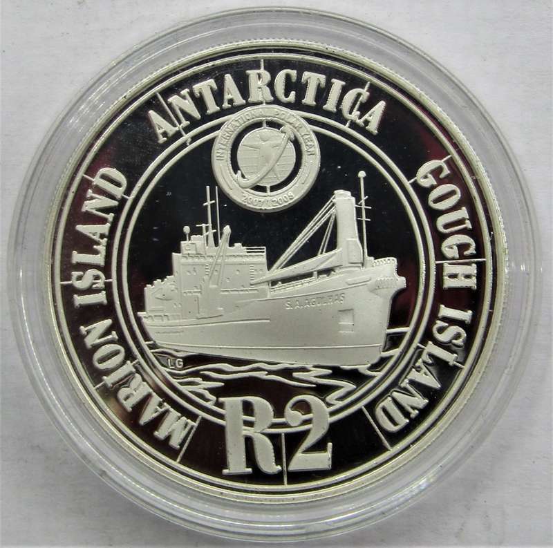 2008 Silver 1 OZ Proof R2 "The International Polar Year(Gough Island)" +Wooden Box of issue