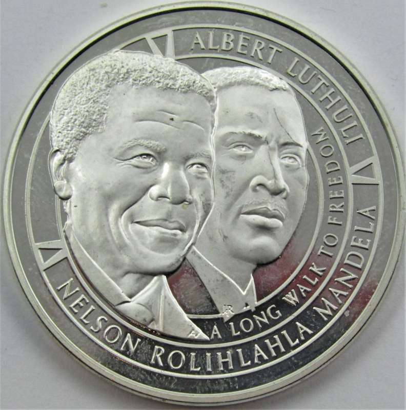 2013 Mandela/Luthuli "50 year anniversary of the Rivonia trial" 1 ounce Silver Medallion