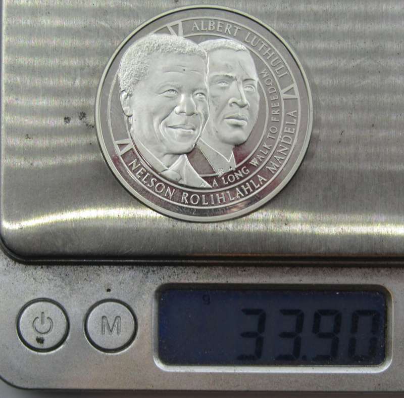 2013 Mandela/Luthuli "50 year anniversary of the Rivonia trial" 1 ounce Silver Medallion