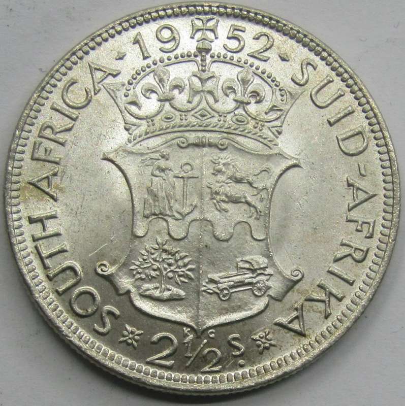 1952 Union of South Africa 2 1/2 Shillings Brilliant UNC