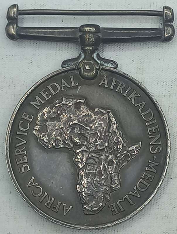 WW2  Africa Service Medal issued to M.V Sluma