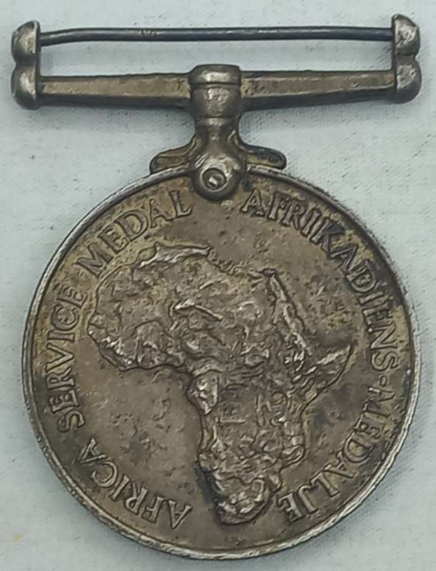 WW2  Africa Service Medal issued to M.J Theardt