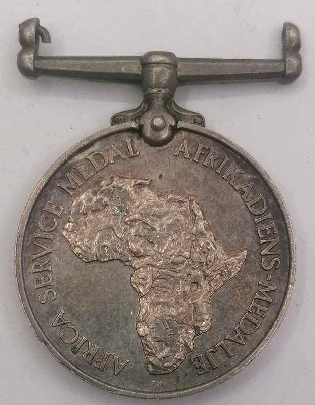 WW2 Africa Service Medal issued to P.G Pretorius-In Silver and weighing 33.2 Grams