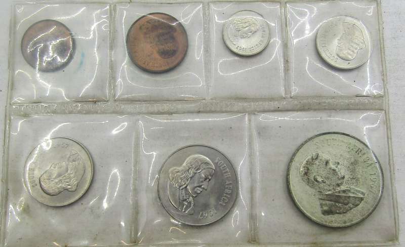 2x1967 Republic of South Africa Mint  Set with SILVER RAND  unopened as issued ENGLISH LEGEND