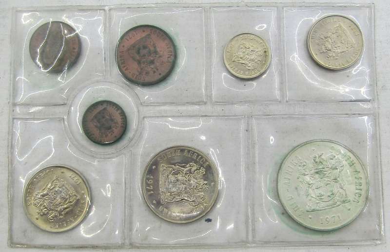 2 X1971 Republic of South Africa Mint  Set with SILVER RAND  unopened as issued