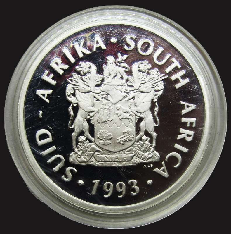 2x 1993  1 Ounce Sterling Silver Proof Peace R2 in original capsule of issue ,un opened and perfect
