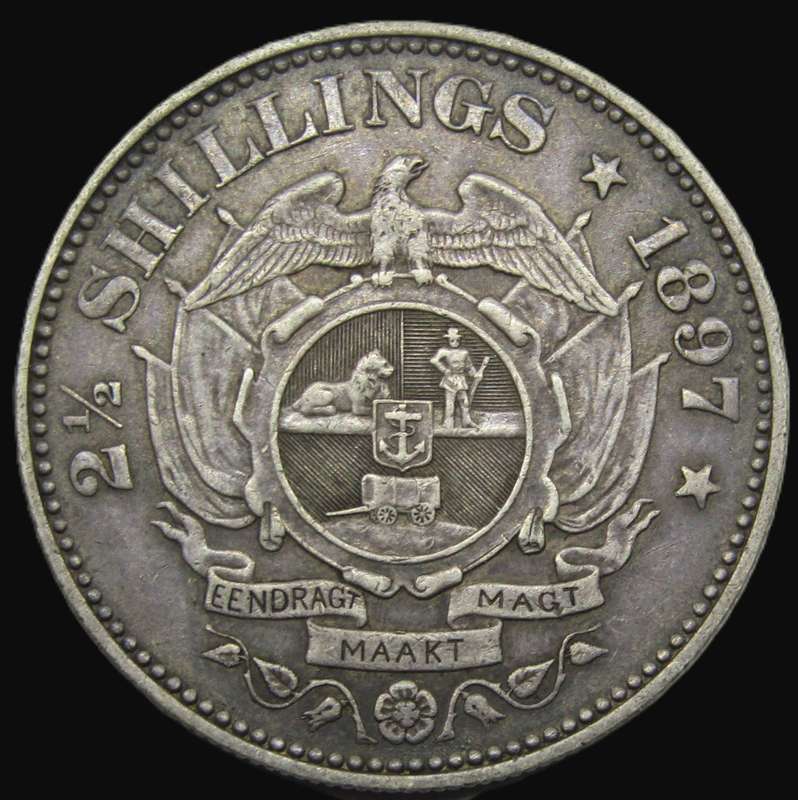 1897 ZAR 2 1/2  Shillings