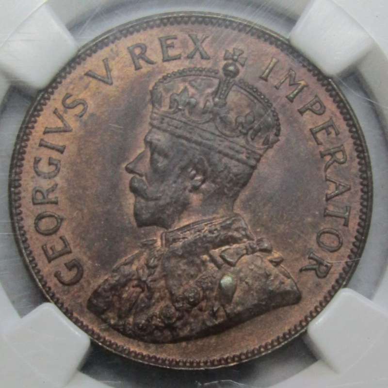 1936 Union of South Africa Penny NGC Graded MS64