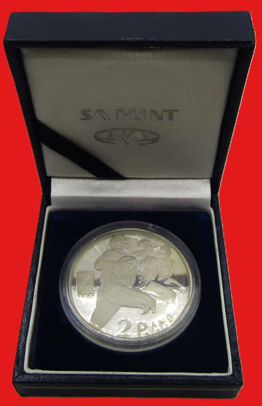 1995  1 Ounce Sterling Silver Proof `RUGBY`  R2 in original capsule and SAM Box