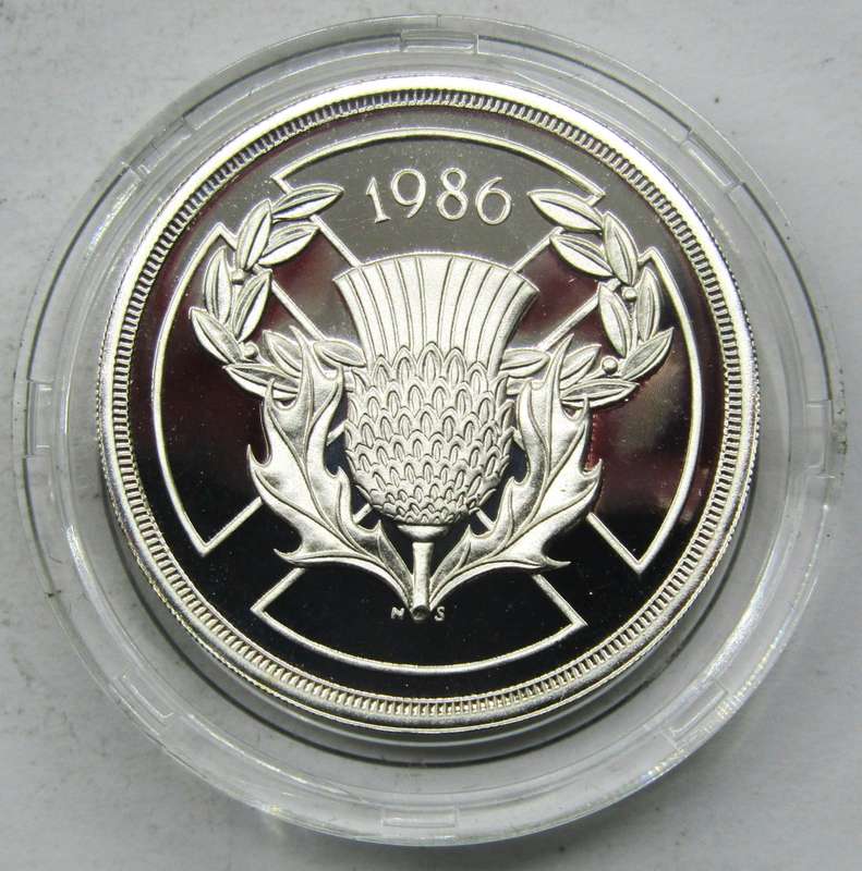 United Kingdom 1986 Sterling Silver Proof 2 Pounds encapsulated as issued with COA