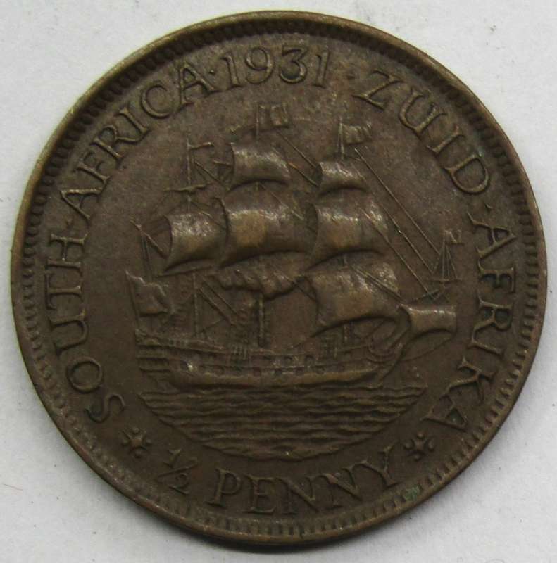 1931 Union of South Africa   Half Penny