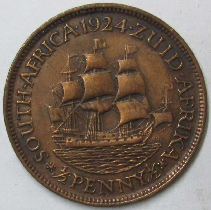 1924 Union of South Africa   Half  Penny-Low mintage of 64000