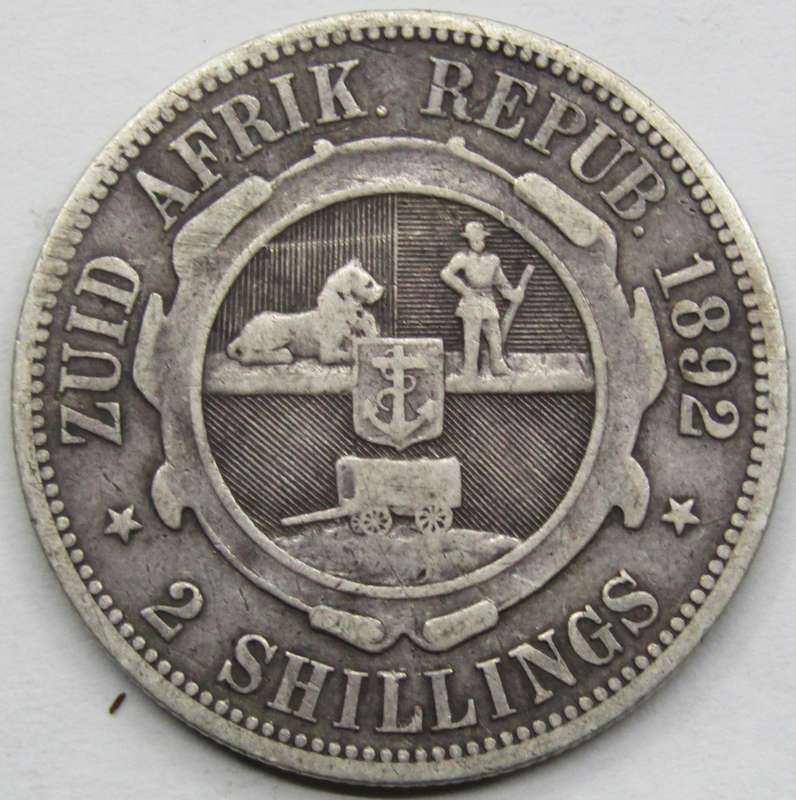 1892 ZAR 2  Shillings