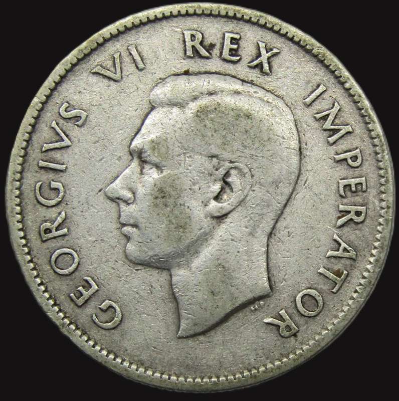 1946 Union of South Africa 2 Shillings-Low mintage of 14000!