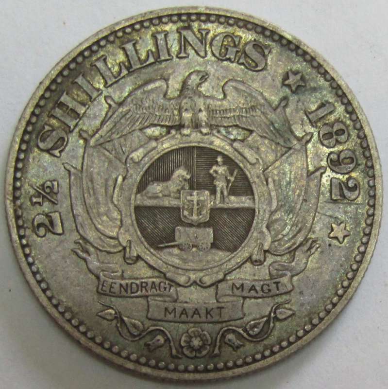 1892 ZAR  2 1/2  Shillings