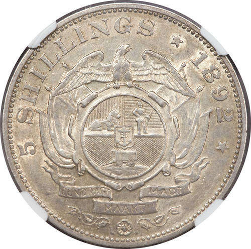 1892 single-shaft 5 shillings NGC AU55...lovely coin,loads of lustre!!!
