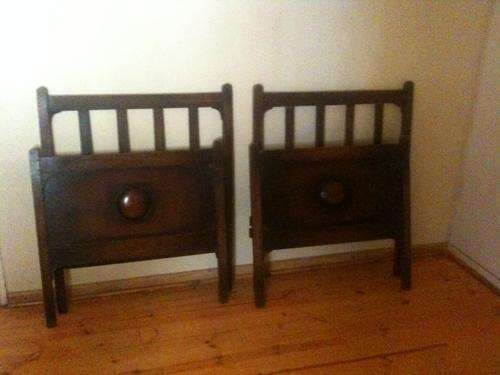 Lovely Pair of old oak single beds. c1920's.Can be made into King size bed