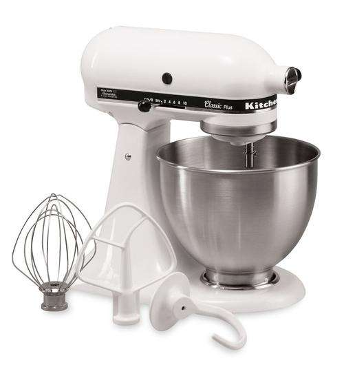 KitchenAid KSM75WH 4.5-Qt. Classic Plus Stand Mixer - White