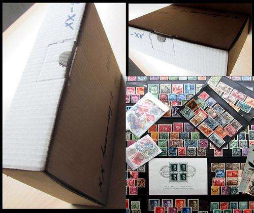 Box Lot Old Germany 1910's -1940's - used - a unsorted stamps Lot & Postcards