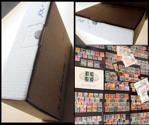 German Empire , Box Lot on stockcards, some old Postcards and stamps in small bags
