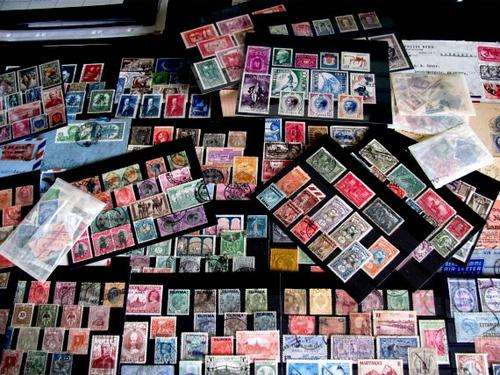 Box Lot of old stamps,~1900, many from Africa & colonien