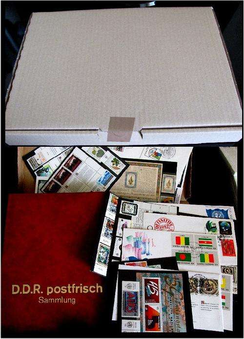 United Nations Stamps Collection - Box lot with Album and stamps on cards MNH ** as shown