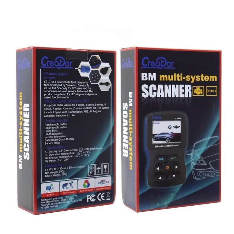 Latest V7.9 Creator C310+ for BMW/MINI OBD OBD II Code Scanner Full System Check ABS/SRS/DSC/ Engine