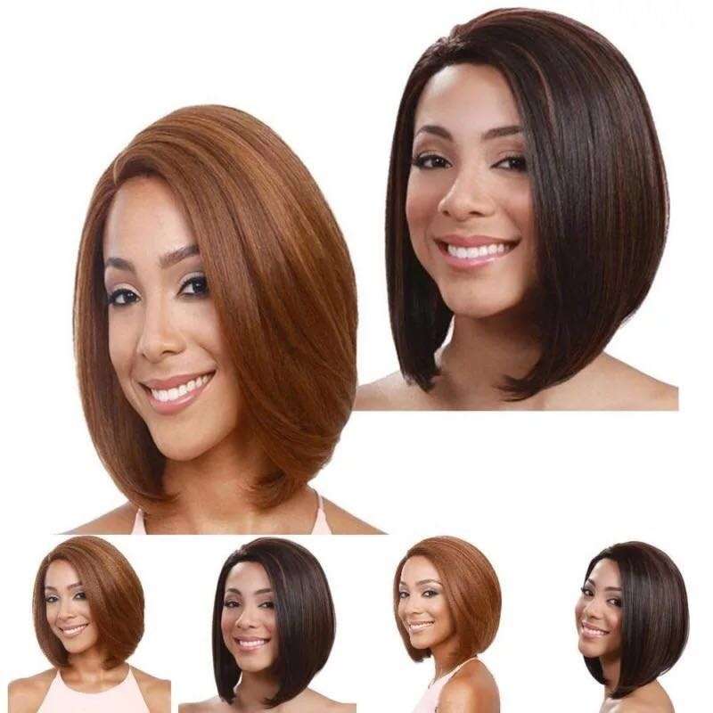 Fashion Bob Middle Length Straight Layered Brown Hair Wigs for Women (brown¿